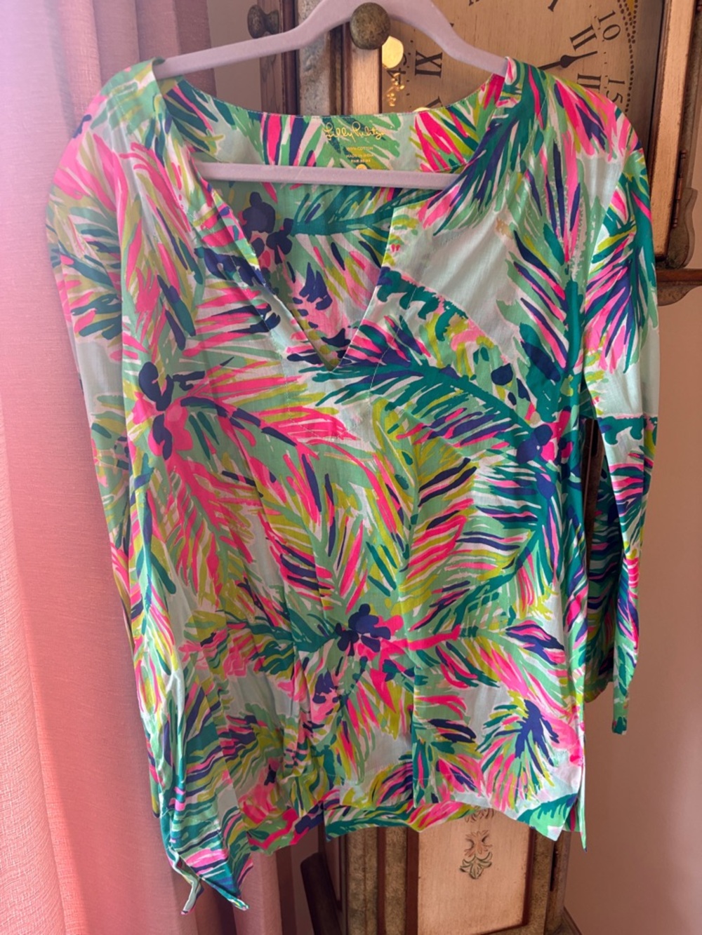 Lilly Pulitzer Multicolor Tropical Print V-Neck Top